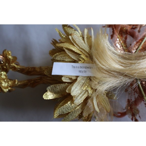 Woodland Blonde Butterfly Fairy Pixie Sprite Doll Gold Christmas Ornament 8" - Picture 7 of 11